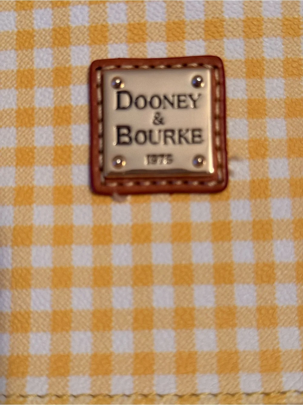 Dooney & Bourke Coated Cotton Gingham Large Tote-yellow